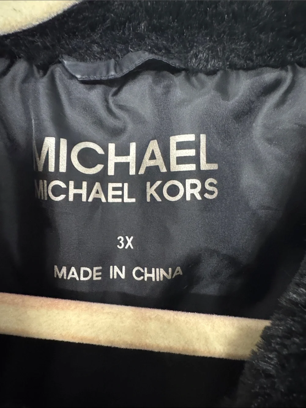 Michael Kors Black Quilted Vest with Faux-Fur Collar